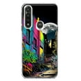 thumbnail image 1 of MUNDAZE Motorola Moto G Power Shockproof Clear Hybrid Protective Phone Case Urban City Full Moon Graffiti Painting Art Cover, 1 of 5