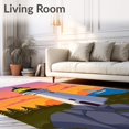 thumbnail image 2 of ODIKA 5'x7' Machine Washable Non-Slip Area Rug, Maritime Navigation Signal Crochet Hook Cushion Making Preprinted High Traffic Rug, Blue, 619066, 2 of 7