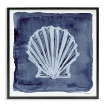 Stupell Industries Clam Shell Impression Animals Painting Black Framed Art Print Wall Art, 12 x 12