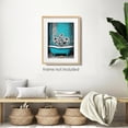thumbnail image 3 of Modern Abstract Artwork Bathtub Daisy Bathroom Wall Art Rustic Wood Board Background Decor for Bedroom,Living Room,Office,and Home Blue Unframe Ready to Hang 12 x 16, 3 of 5