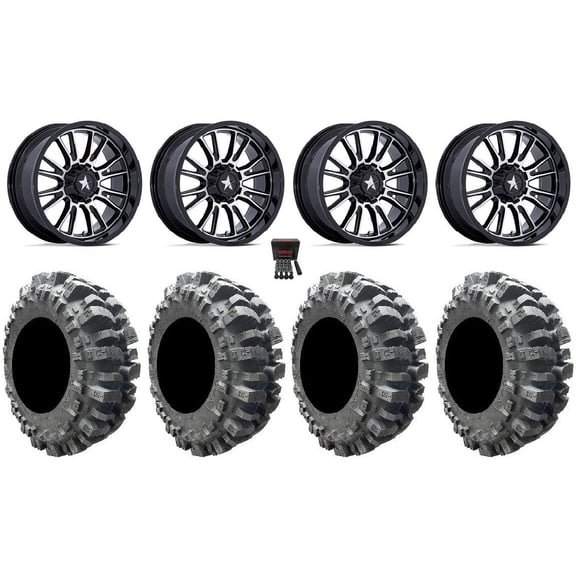 MSA ThunderLips 20" Wheels Machined 33" Bogger Tires Polaris RZR XP 1000 / PRO XP / Ranger XP 900/1000