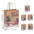 thumbnail image 3 of 24pcs Christmas Holiday Kraft Paper Candy Bags with Handles Gift Bag Party, 6 Styles Kraft Paper Gift Bags with Handles, 3 of 9