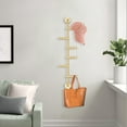 thumbnail image 2 of Peakora 6 Hooks Wall-Mounted Coat Rack Brass Material Rotatable Height Adjustable Coat Hook Rail for Hallways Bedrooms Living Rooms, 2 of 15