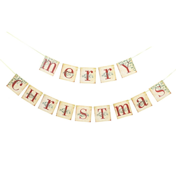 1 Set Christmas Banners Xmas Decoration Merry Christmas Paper Banner Christmas Hanging Banner
