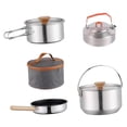 thumbnail image 1 of koolsoo Batterie de Cuisine de Camping Souper Antiadhésive Sac à Dos Casserole Suspendue Intérieur Ensemble de Cuisson Poignée en Bois, 1 of 9