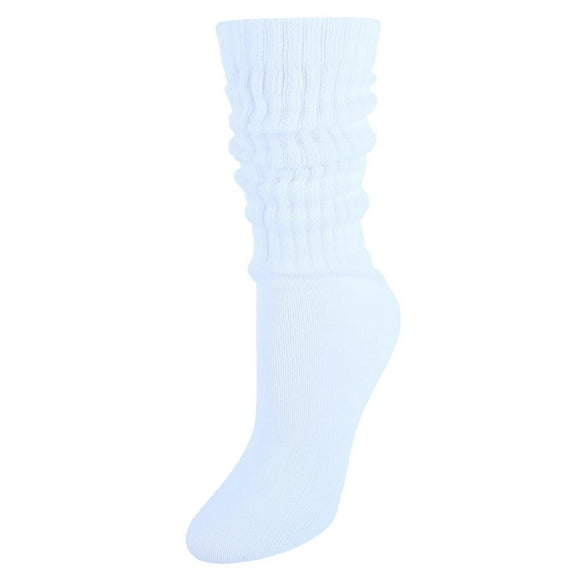 CTM® Women's Super Soft Slouch Socks (1 Pair), White