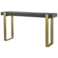 thumbnail image 2 of Uttermost Kea Contemporary MDF Ash Veneer Iron Console Table in Brass/Woodtone, 2 of 6