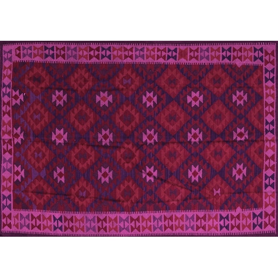 Ahgly Company Indoor Rectangle Southwestern Pink Country Area Rugs, 8' x 10'