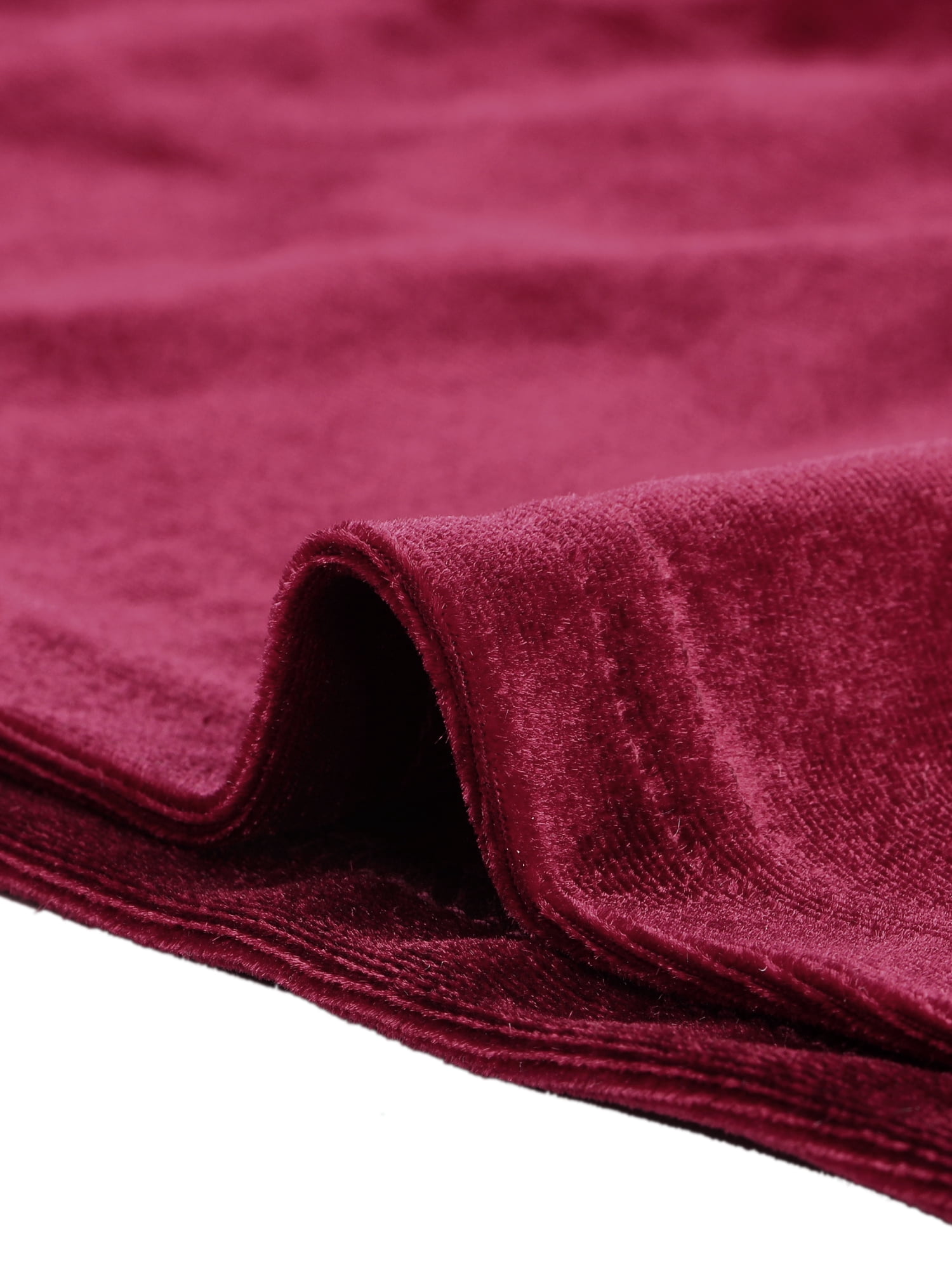 DARING DIVA Women's V Neck Velvet Blouse Flare Casual Top M Burgundy