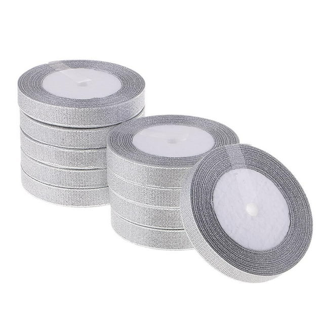 Rongfmy 10 Rolls 250 Yards Craft Ribbon Sewing Wedding Cake Decor 15mm