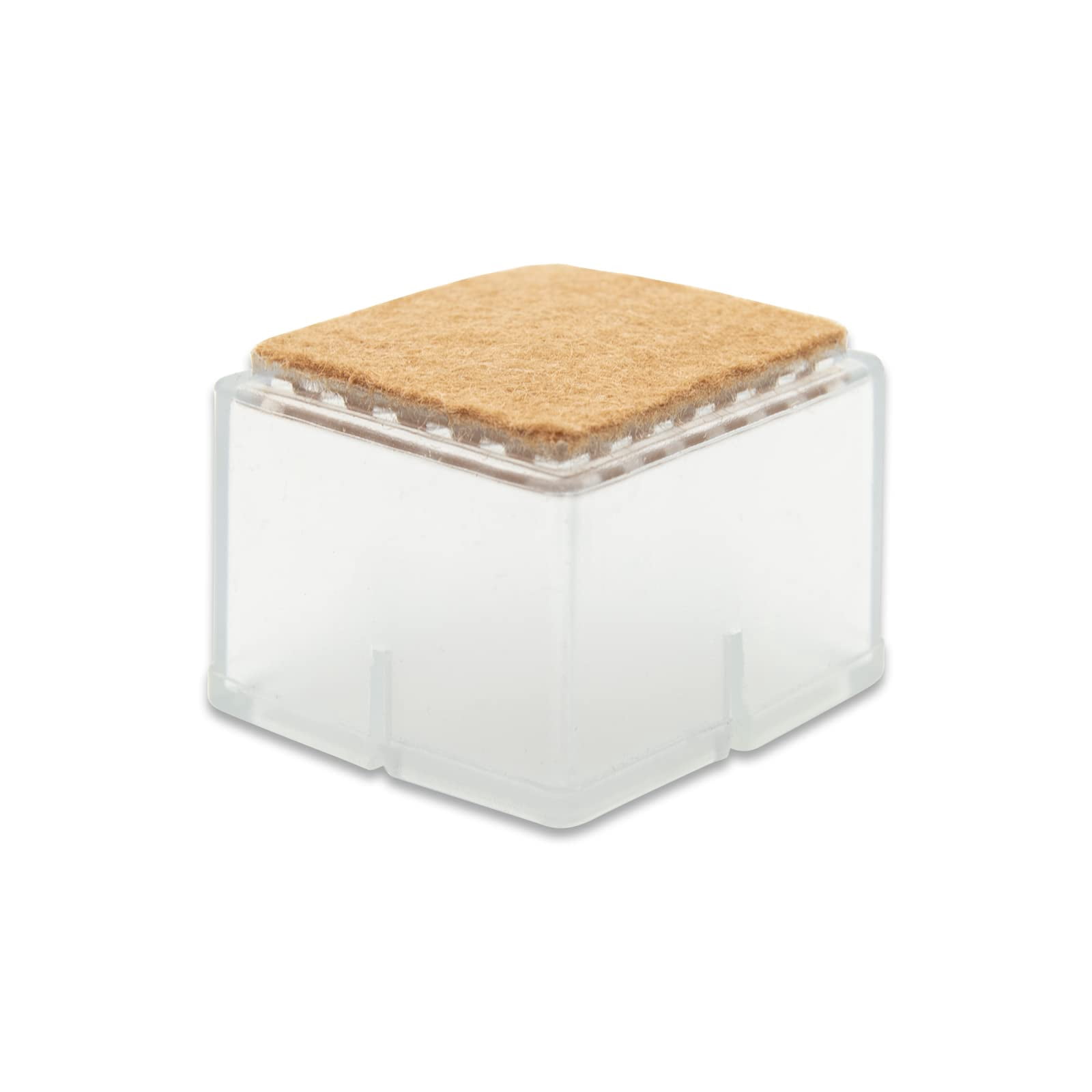 Flyshop 8PCS Rectangle Chair Leg Caps with Felt Pads PVC Protective Feet Cap Prevent Scratches Reduce Noise Felt Furniture Pads, Transparent Floor Protectors, Length 38 to 44mm, Width 35 to 41mm