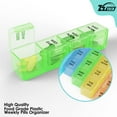 thumbnail image 2 of Zzteck Extra Large Pill Organizer 7 Day Weekly XL Travel Box Daily Reminder [9.2″ X 5.8″ X 1.5″] Pills Boxes Medication Container PU Leather 4 Times Pill Case from (Cherry Wood), 2 of 11