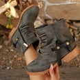 thumbnail image 5 of Women's Boots Plus Size Stretch Knit Mid-Calf Boots Round Toe Side Zipper Low Block Heel Soft Padded Insole Versatile Casual Fashion Outdoor Daily Wear, 5 of 9