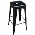 thumbnail image 4 of 5 Piece AmeriHome Set Dark Elm Wood Finish Top Bar Table with 4 Black Backless Metal Bar Stools, 4 of 5