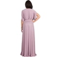 thumbnail image 5 of KOH KOH Long Bridesmaid Formal Short Sleeve V-Neck Full Floor Length Flowy Cocktail Summer Evening Wedding Guest Party Tall Maxi Dress Gown For Women Dusty Pastel Pink Medium US 8-10 NT026, 5 of 6
