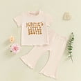 thumbnail image 2 of 1T 2T 3T 4T 5T Toddler Baby Girl Summer Clothes Set Short Sleeve T-shirt Tops Floral Bottom Pants Little Kids Outfits 2Pcs, 2 of 4
