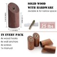 thumbnail image 5 of Nuevos, adecuados ganchos de pared de madera, paquete de 4 ganchos para abrigos montados en la pared - Ganchos de madera rústicos Gancho para batas de alta resistencia Perchero - G, 5 of 5
