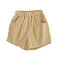 thumbnail image 2 of Kids Boys Girls Casual Summer Shorts Elastic Waist Lightweight Cotton Blend Bottoms with Side Pockets for Everyday Play Wear Active Lounge Trunks Activewear, 2 of 6