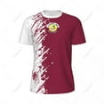 thumbnail image 2 of Exclusive design Qatar Flag Grain 3D Printed Men For Running Bike Soccer Tennis Fitness Sports tshirt Mesh Fans Short T-shirt, 2 of 8