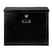 MCB  Wall Mounted Lockable Metal Strong Mailbox - Metal mailbox (Black)