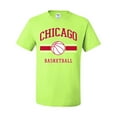 thumbnail image 2 of Wild Bobby City of Chicago CHI Basketball Fantasy Fan Sports Men's T-Shirt, Safety Green, X-Large, 2 of 5