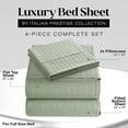thumbnail image 2 of Striped Bed Sheet Set 1800 Luxury Soft Microfiber Deep Pocket 4-Piece Bedding Set - Wrinkle, Stain, Fade Resistant - Sage Green Full, 2 of 4