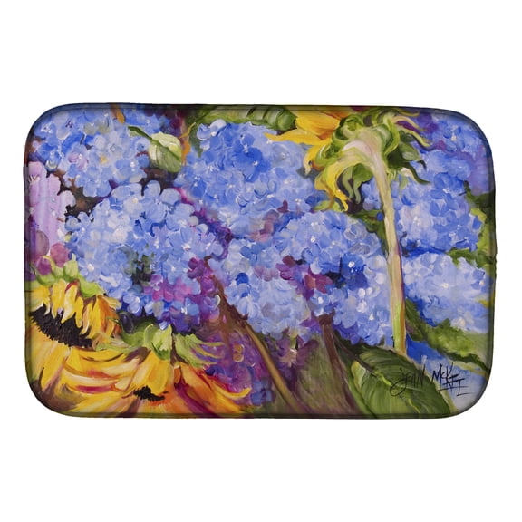 Hydrangeas and Sunflowers Dish Drying Mat