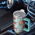 thumbnail image 4 of OBREWU Pioneer Flower 40oz Double Wall Vacuum Insulated with Handle and Lid Tumbler, 4 of 7