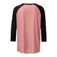 thumbnail image 6 of YYAPAYZB Tops for Women 2024 Summer Basic Crewneck Tee Casual 3/4 Length Sleeve Tops Classic Patchwork Printed Blouse, 6 of 6