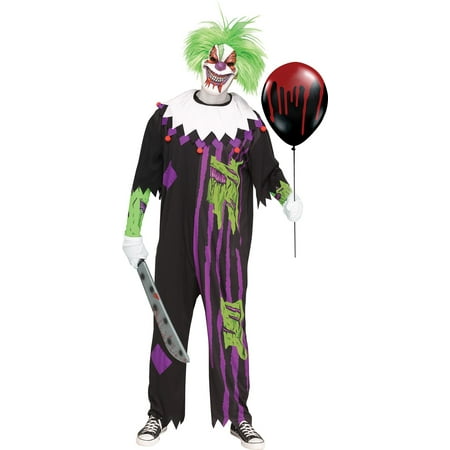 Demented Clown Mens Adult Evil Circus Jester Halloween