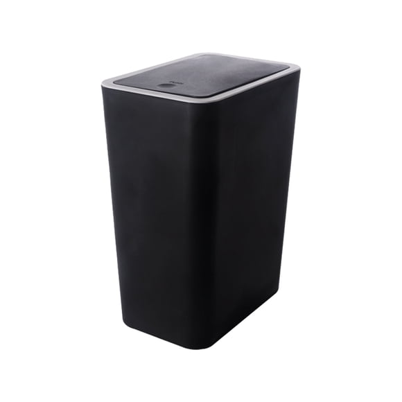Bote de basura de cocina Wosthever Inodoro de baño rectangular gran capacidad Negro