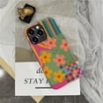 thumbnail image 4 of Case for iPhone 12 iPhone 12 Pro, Retro Colorful Geometric Flower Vintage C Design Hybrid Dual Protection Soft TPU Hard PC Shockproof Anti-Scratch Cover Men Women Stylish Protective Phone Case, 4 of 6