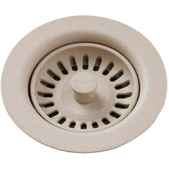 Elkay LKQS35PT Polymer Drain Fitting with Removable Basket Strainer & Rubber Stopper - Putty