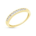 thumbnail image 2 of 1/4 Carat White Round Natural Diamond Channel Set Stackable Wedding Band Ring In 14K Yellow Gold Over Sterling Silver (Clarity : I2-I3, Color : I-J, 0.25 Cttw) Ring Size-6, 2 of 3