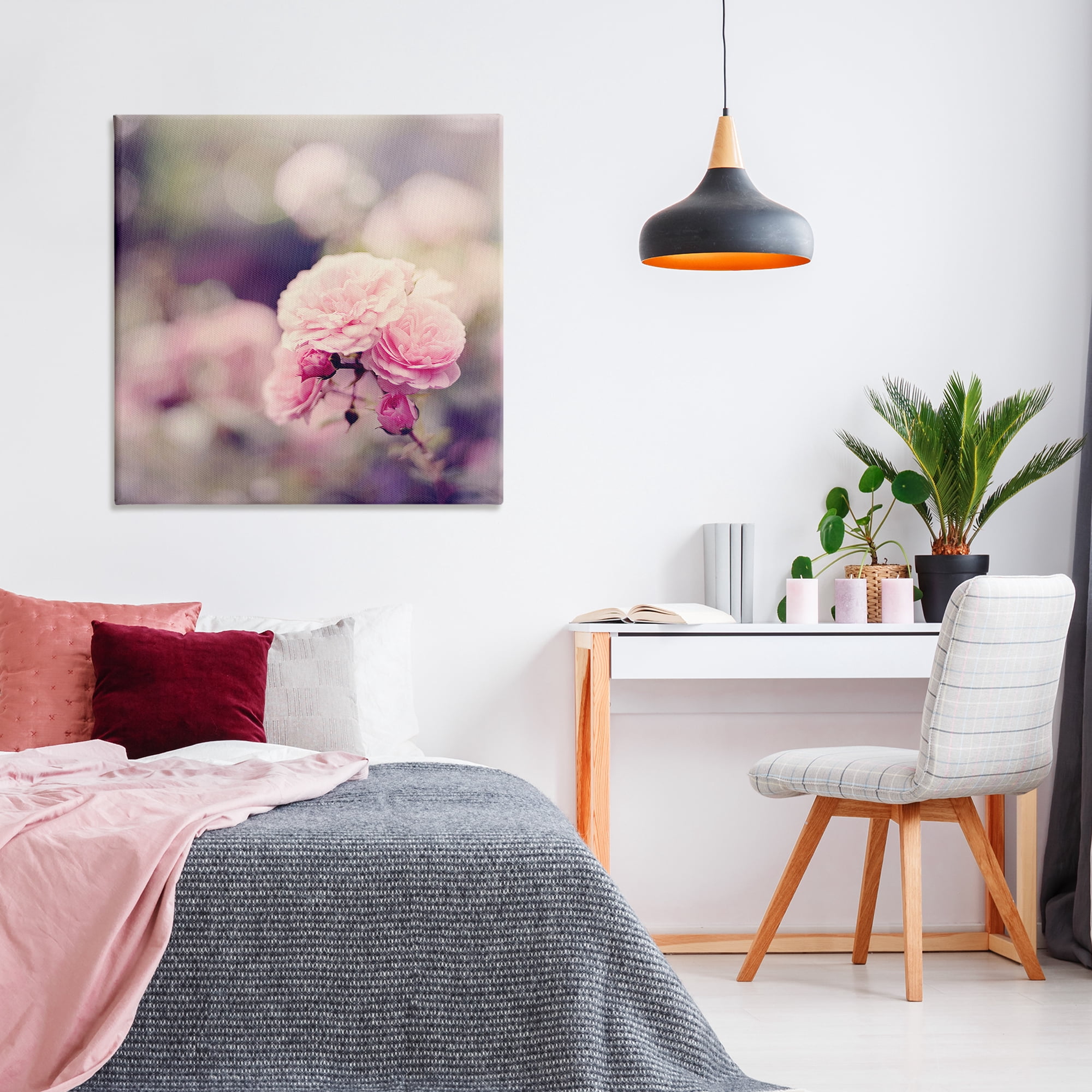 Stupell Industries Pink Garden Ranunculus Plants & Flowers Photography Wrapped Canvas Art Print Wall Art, 36 x 36