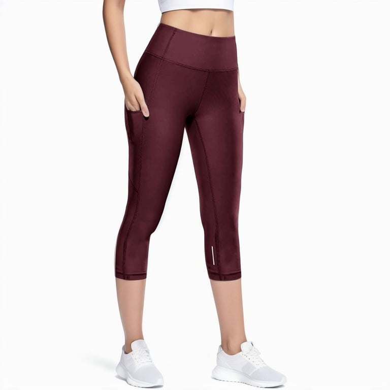 Women High Waisted Reflective Yoga Pants Tummy Control Workout