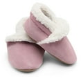 thumbnail image 4 of Dotty Fish Toddler Suede Slippers - Non-Slip, Soft Fleece-Lined - Soft Pink, 2-3 Years, 4 of 6