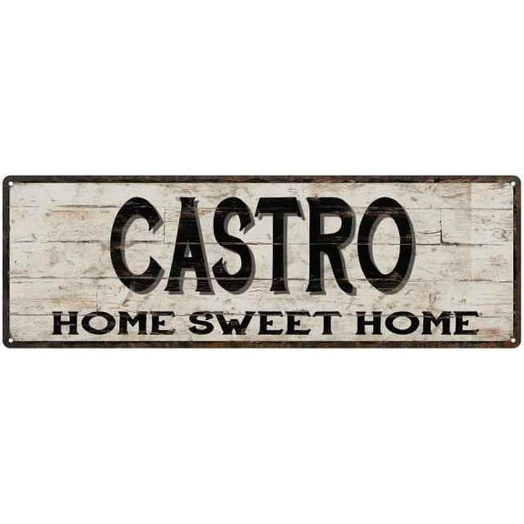 CASTRO Rustic Home Sweet Home Sign Gift 8x24 Metal Decor 108240084194