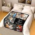 thumbnail image 4 of Custom Blanket with Photo Texts Personalized Blankets and Throws Customized Happy Birthday Gifts for Women Men Dad Mom Wife Husband Grandma Grandpa Sister Daughter Son Best Friend Blankets, 4 of 5