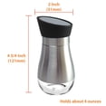 thumbnail image 4 of Stainless Steel Salt & Pepper Shakers Glass Bottom Rotating Cover Spice Sugar, 4 of 4