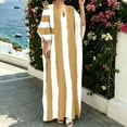 thumbnail image 6 of HAPIMO V Neck Abstract Stripe Batwing Sleeve Kaftan Maxi Dress Women Boho Dress for Vacation Yellow XL, 6 of 7