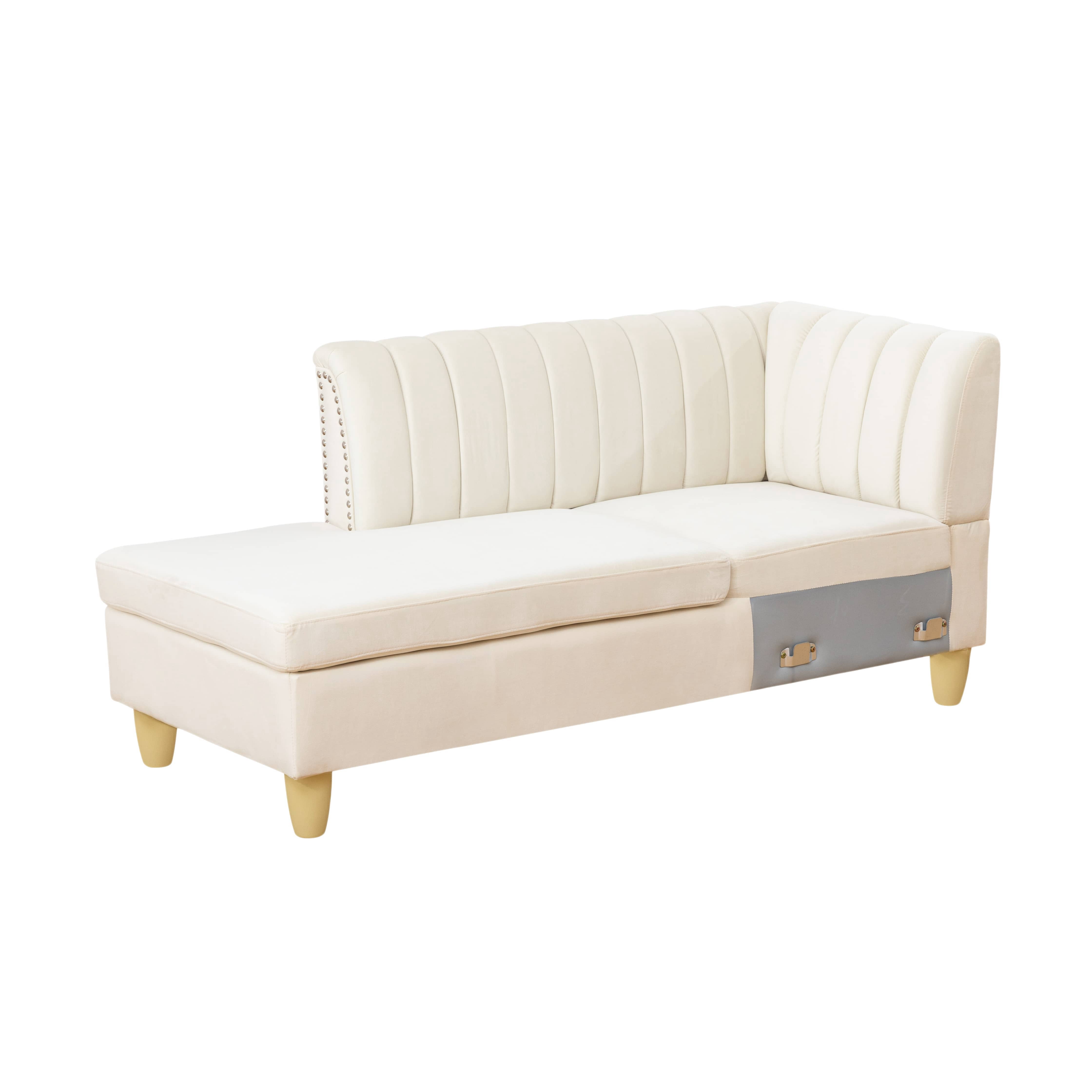 MAYEERTY Modern Adult Beige Lint 2-Piece Couch Living Room Sofa Set