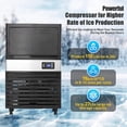 thumbnail image 2 of Commercial Ice Maker Machine, 150lbs/24 Hours, 27lbs Storage Bin, Stainless Steel, Blue Light, Freestanding, Great for Home or Business, Includes Ice Scoop, Connecting Hose, 2 of 7