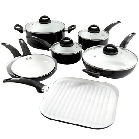 

Oster Herstal 11 Piece Aluminum Cookware Set in Black
