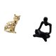 thumbnail image 5 of Estatua de gato, figura decorativa, escultura animal, adorno artístico para chimenea, estatua de pensador abstracto creativo, figura, escultura, 5 of 8