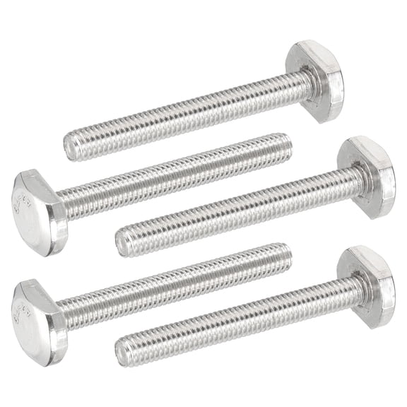 M6x50mm T Slot Bolts 304 Stainless Steel Drop-in Bolt T Shape Stud Sliding Screw, Silver 5 Pcs