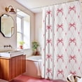 thumbnail image 6 of Shower Curtain Coquette Pink Bow Waterproof Fabric Bath Curtain with Hooks Bathroom Decor, 60"x72", 6 of 6