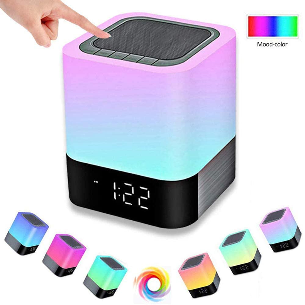 Night Light Bluetooth Speaker, Touch Sensor Bedside Lamps, Color