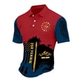 thumbnail image 4 of Hogleaql 250th Anniversary Usa Polo Shirt for Men Short Sleeve Button Down V Neck Usa 1776-2026 T-Shirts American Flag Retro Graphic Patriotic Fashion Shirts Tops Red 2XL, 4 of 4