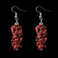 thumbnail image 1 of Xiao Hua Pendientes de piedra natural personalizados, pendientes largos colgantes con borlas de piedra natural irregulares (rojo intenso), 1 of 4